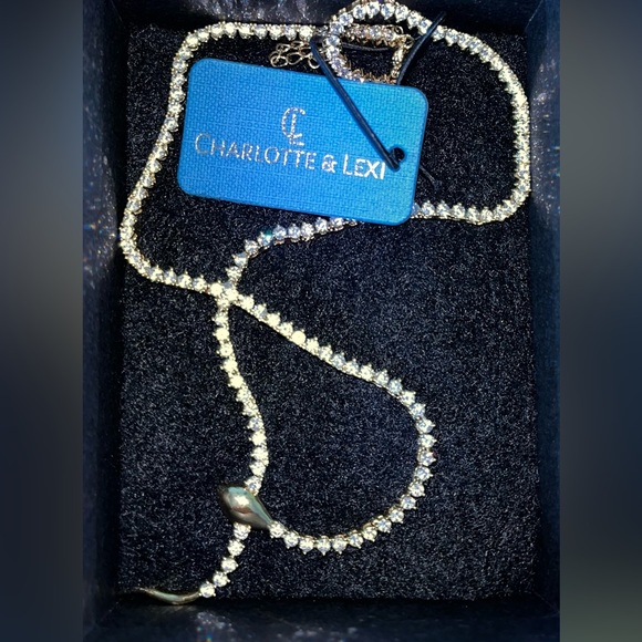 14k gold plated cubic zirconia 16+2” snake necklace - Picture 1 of 6